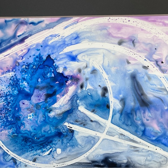 Abstract Water Themed Watercolor Original Painting - Picture 11 of 14